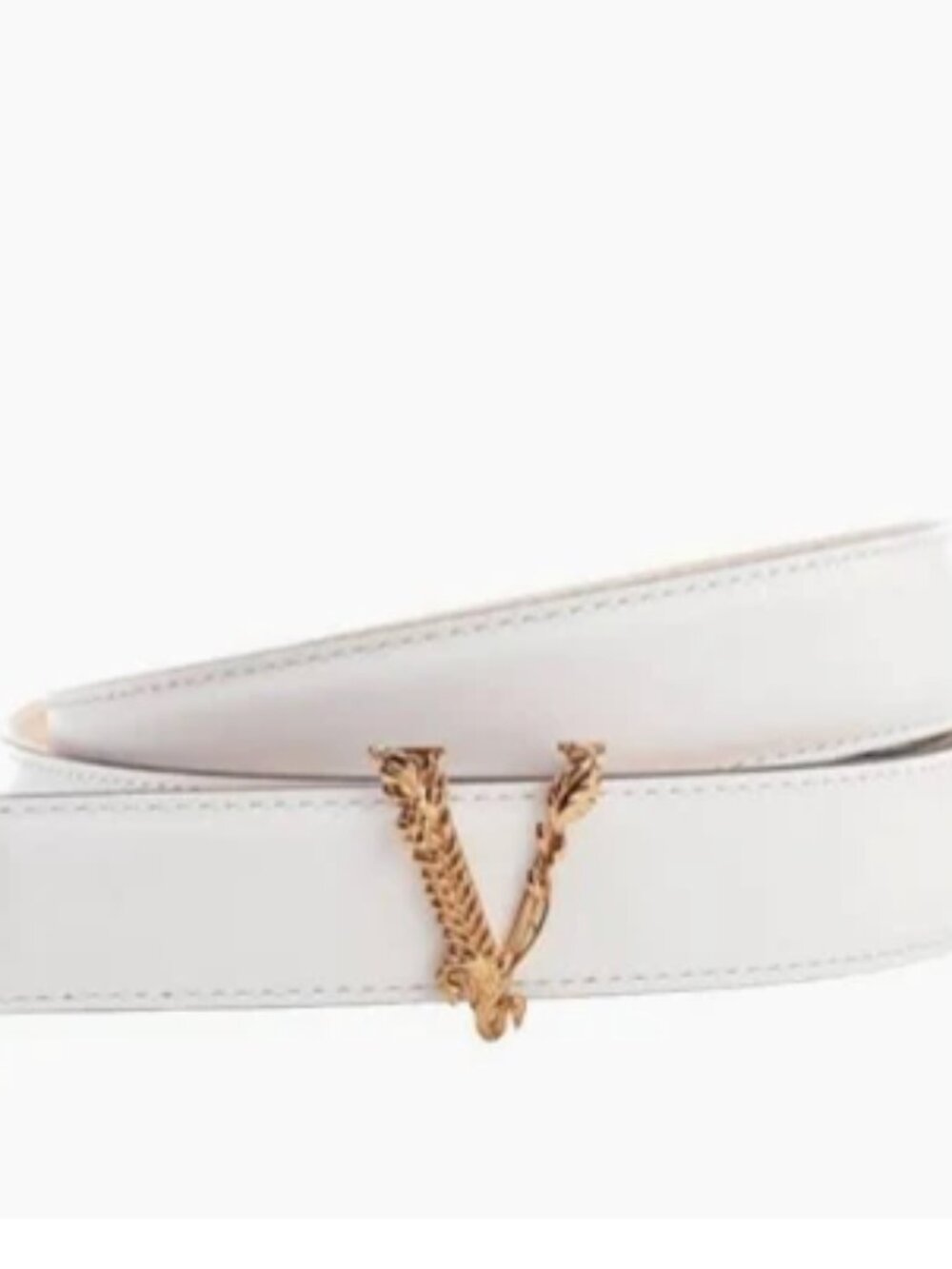 Versace woman Logo Buckle Leather Belt — White size 75 cm  NEW